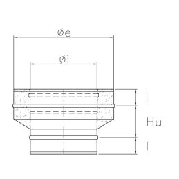 Giunzione mono-doppia I5RCI ISO50 INOX Canna fumaria doppia