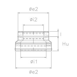 Raccordo riduzione I5RCDR ISO50 INOX Canna fumaria doppia parete