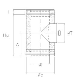 Inspection module 200°C max 200 Pa I5IT ISO50 INOX Double wall