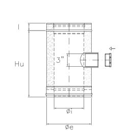 Probe insertion element with 3" well I5PPF ISO50 INOX Double