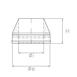 Cappello terminale tronco-conico I5TO ISO50 INOX Canna fumaria