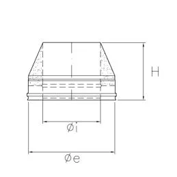 Cappello terminale tronco-conico I5TO ISO50 INOX Canna fumaria