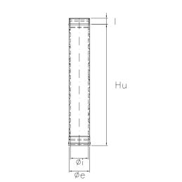 1 meter pipe K1T1 ISO10 RUSTY Double wall flue