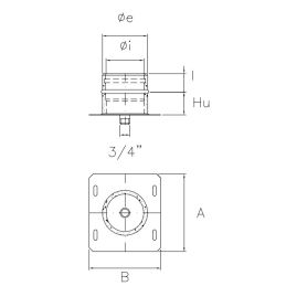 Base plate with condensate drain K1PPC ISO10 RUSTY Double wall