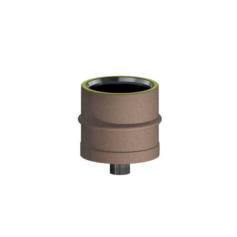 Cap with condensate drain K1TS ISO10 RUSTY Double wall flue