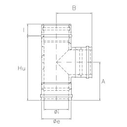 90° Tee K1T9 ISO10 RUSTY Double wall flue