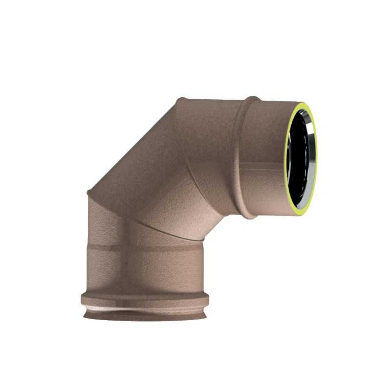 90° bend K1C9 ISO10 RUSTY Double wall flue