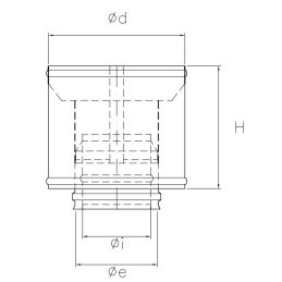 Terminal cap K1AR ISO10 RUSTY Double wall flue