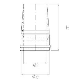 Truncated conical end cap K1TO ISO10 RUSTY Double wall flue