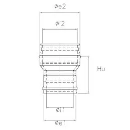 Increased fitting K1RCDA ISO10 RUSTY Double wall flue