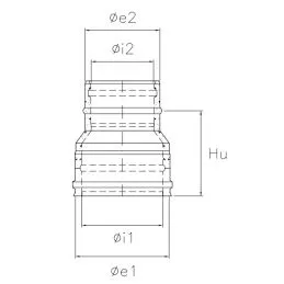 Reduction fitting K1RCDR ISO10 RUSTY Double wall flue