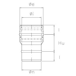 Single-double junction K1RCI ISO10 RUSTY Double wall flue