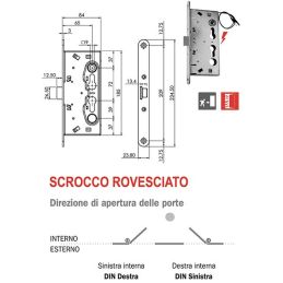 Electric mortise lock for ISEO 214910654.C PANIC EXIT latch