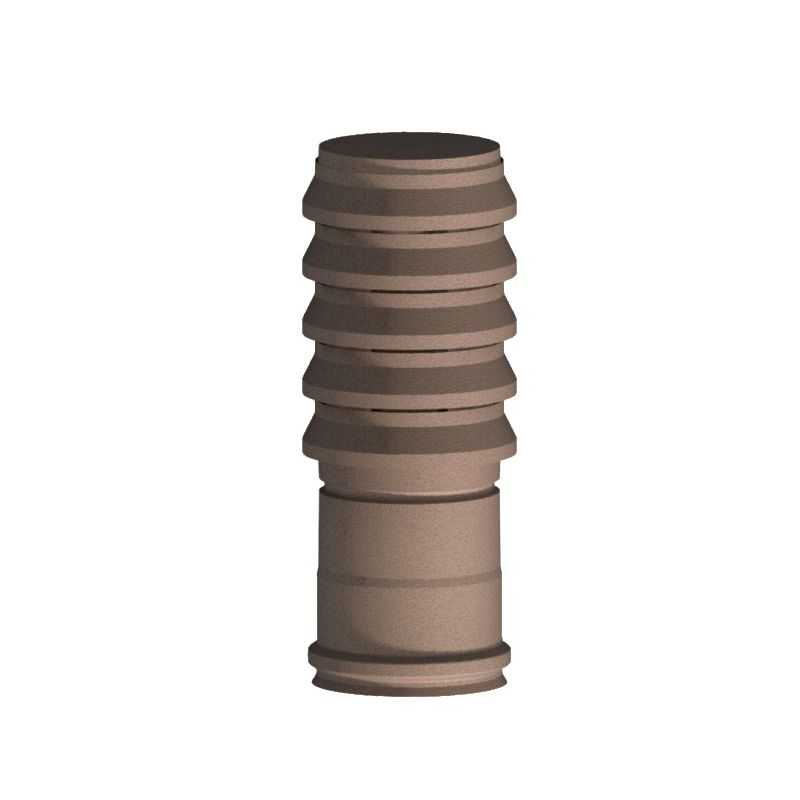 Terminal cap with rings K1TE ISO10 RUSTY Double wall flue