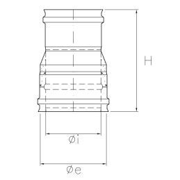 Double-mono joint K1RCU ISO10 RUSTY Double wall flue