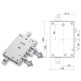 Security door lock Mottura 89.571CPC for CPC