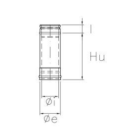 0.3 meter pipe RIAT3 ISOAIR Copper Double wall flue