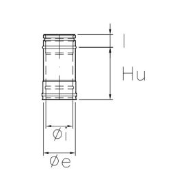 1 meter pipe RIAT1 ISOAIR Copper Double wall flue