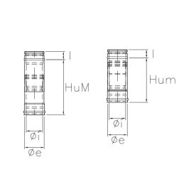 Telescopic tube RIAET ISOAIR Copper Double wall flue