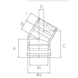 Curva 30° RIAC3 ISOAIR Rame Canna fumaria doppia parete