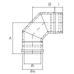 Curva 90° RIAC9 ISOAIR Rame Canna fumaria doppia parete