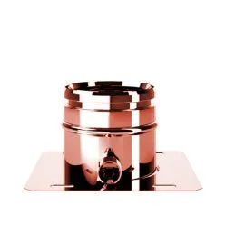 Base plate with side exhaust RIAPP ISOAIR Copper Double wall