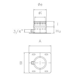 Base plate with side exhaust RIAPP ISOAIR Copper Double wall