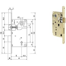 Serratura per porte interne AGB 1002 CENTRO Patent frontale 18