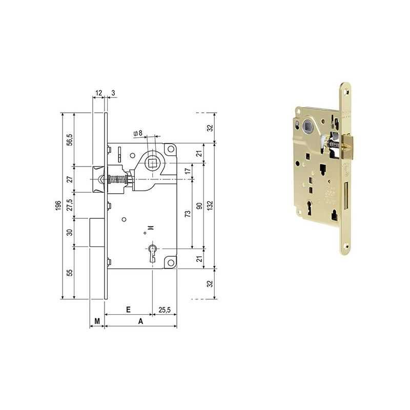 Lock for internal doors AGB 1002 CENTRO Patent