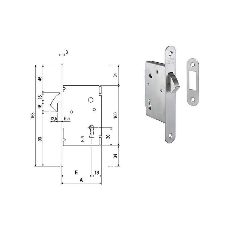 Serratura per porte scorrevoli AGB 701 a gancio PATENT