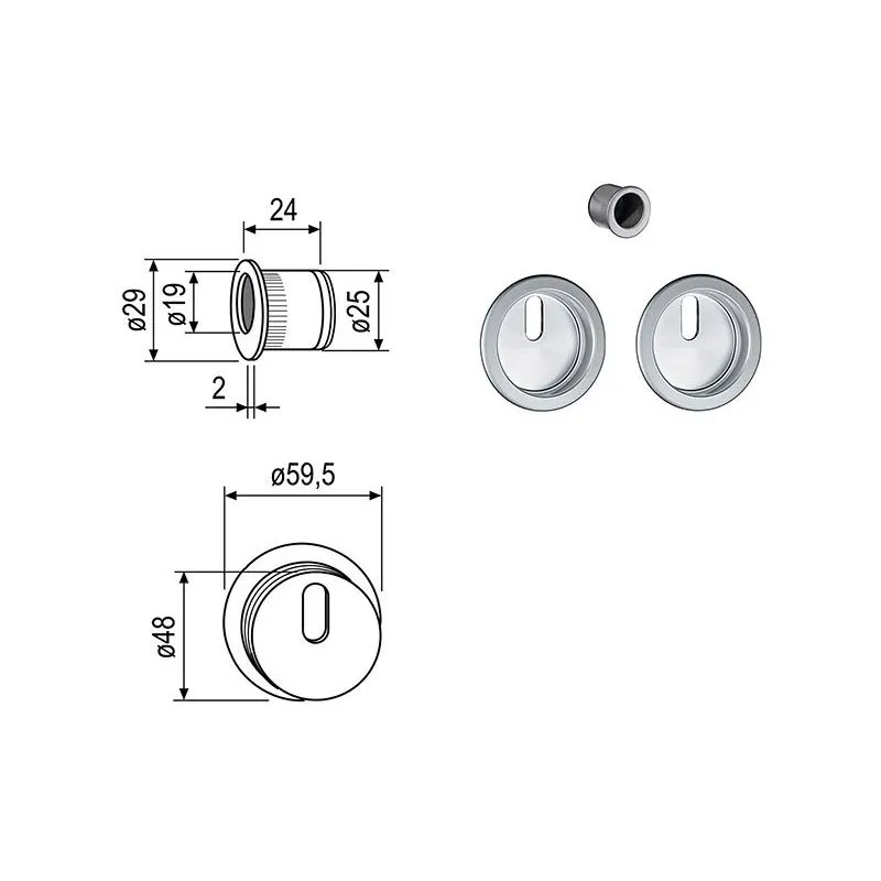 Handle kit for sliding doors AGB 192011