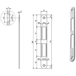 Strike plate for locks AGB 1000.01 CENTRO round edge