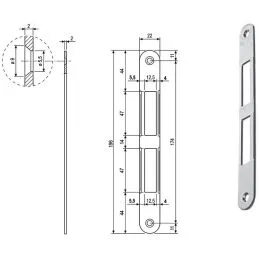 Strike plate for locks AGB 1000.01 CENTRO round edge