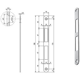 Strike plate for locks AGB 1000.39 CENTRO round edge