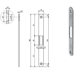 Strike plate for locks AGB 1000.24 MEDIANA round edge