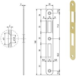 Contropiastra gaccia per serrature AGB 570.01 PATENT piccola