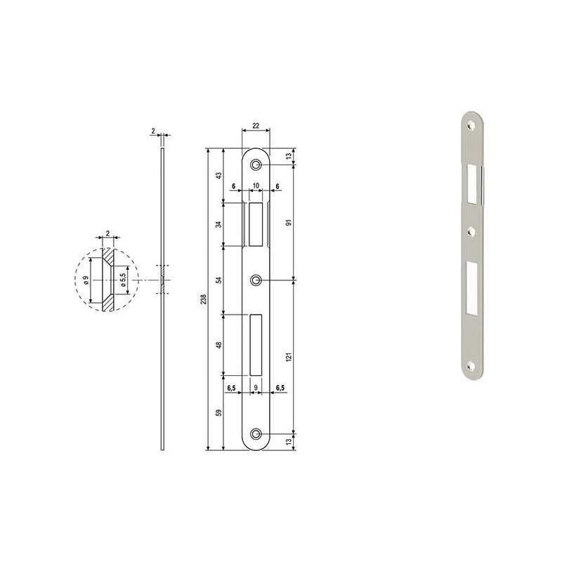 Contropiastra gaccia per serrature AGB 590.01 PATENT grande