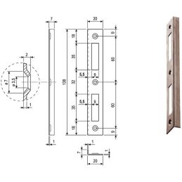 Contropiastra gaccia per serrature AGB 570.03 PATENT piccola