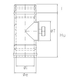 Round cap inspection module RIAIT ISOAIR Copper Double wall flue