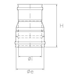 Double-mono junction RIARCU ISOAIR Copper Double wall flue