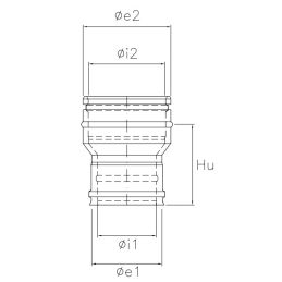 Increase connection RIARCDA ISOAIR Copper Double wall flue