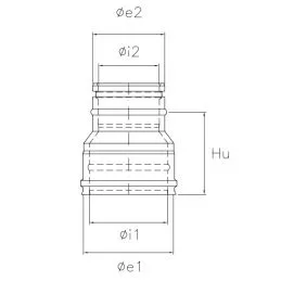 Reduction fitting RIARCDR ISO25 Copper Double wall flue