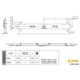 Serratura a fascia per cantine e basculanti MOIA J126 90cm con