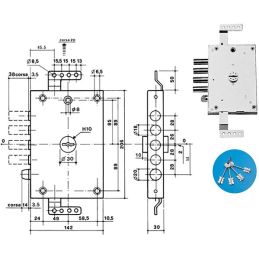 Locks for armored doors Potent 1840/7328 dual map