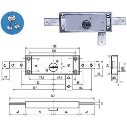 Double roller shutter key lock map Potent 1630 triple