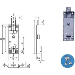 Tilting damper lock double bit key Potent 1640