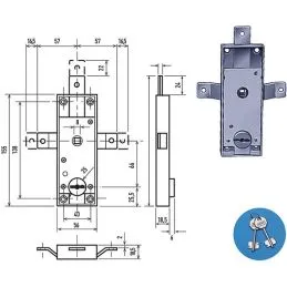 Tilting damper lock double bit key Potent 1640/T triple
