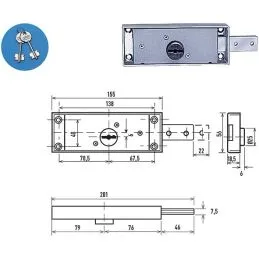 Potent 1610 side double-bit key roller shutter lock