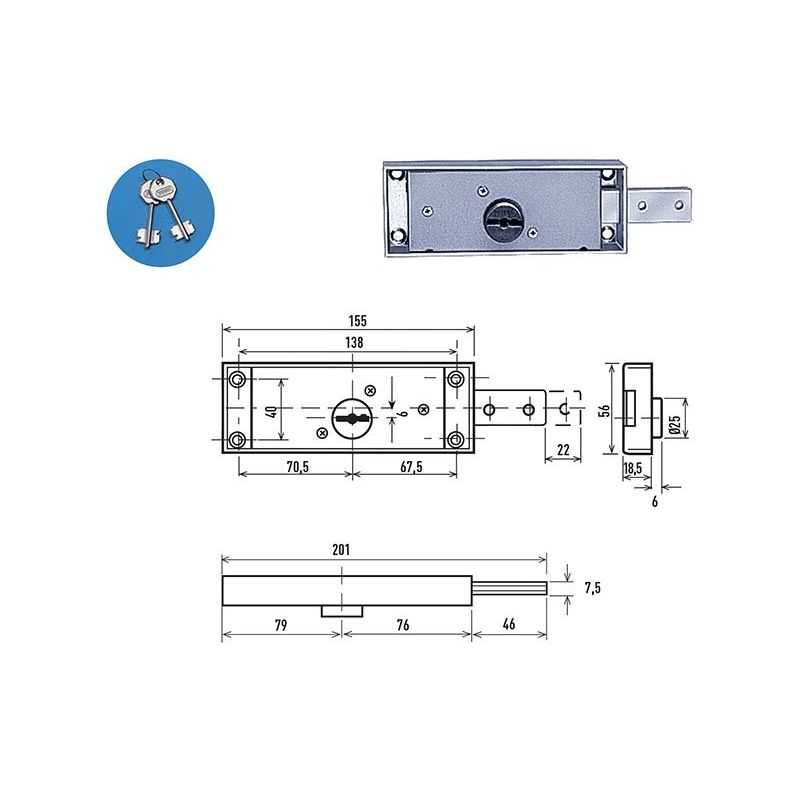 Potent 1610 side double-bit key roller shutter lock