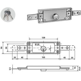 Potent 1600/CIL rolling shutter lock Bent rods